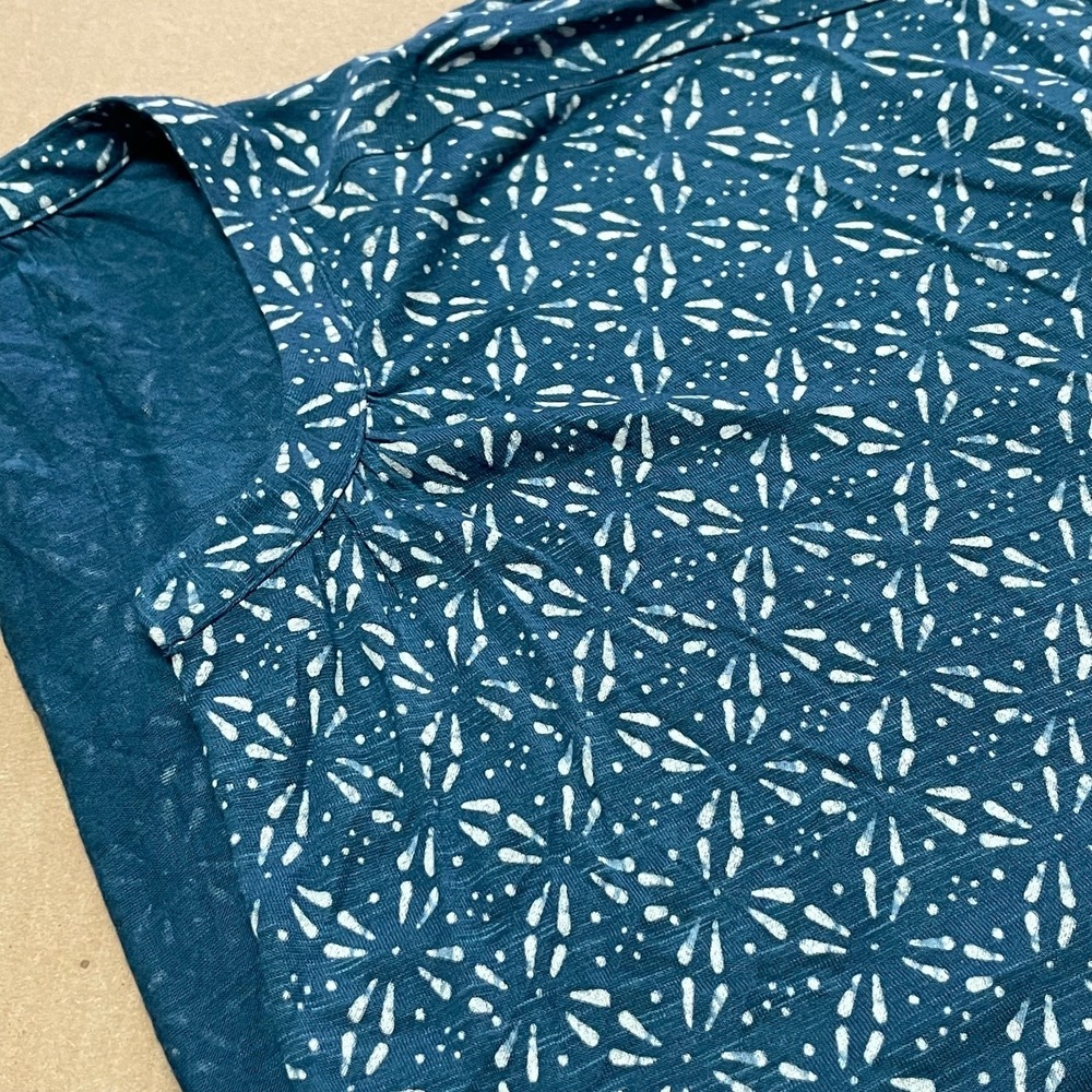 Lucky Brand Women's Large V-Neck Cap Sleeve Boho Casual Tile‎ Printed Top NWT - Picture 16 of 16
